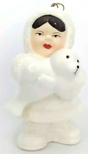 Vintage Arctic Kids Of Alaska Snowbaby Christmas Ornament Eskimo & Seal picture
