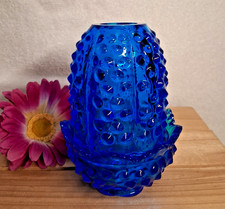 VINTAGE FENTON COLONIAL BLUE HOBNAIL FAIRY LAMP ~ PRE 70s & HAS FLEA BITES~ picture