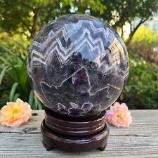 15.7LB 6.5'' Large Natural Dream Amethyst Sphere Ball Quartz Rock Crystal Decor picture