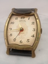 Vintage Grene' Precision Timeworks Wristwatch Desk Table Alarm Clock READ picture