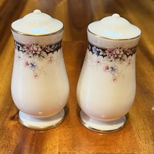 Gorham Nocturne Fine China Floral Salt & Pepper Shakers 3.25” picture