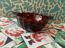 Anchor Hocking Glassware Royal Ruby Red Oyster & Pearl Glass Bowl Vintage  picture
