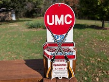 HEAVY THICK PORCELAIN REMINGTON 22 RIFLE UMC SIGN CARTRIDGES LONG RIFLE SHELLS picture