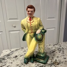 VTG 1940's Florence ,Kreiss Ceramics Man Leaning  On Post Figurines California picture