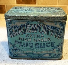 Vintage Edgeworth Plug Slice Tobacco Box Tin w/Tax Stamp   EMPTY  VGC picture