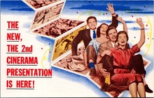 Vintage Cinerama Holiday Postcard Warner Theatre Hollywood Movie Promo picture
