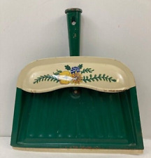 Vintage JV Reed Dust Pan Hunter Green Floral Pattern Country Farmhouse Decor picture