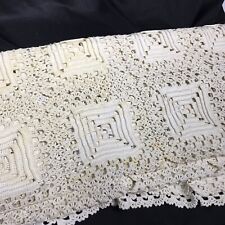 Vintage Hand Crocheted Bed Coverlet Full Queen 74