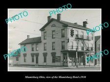 OLD POSTCARD SIZE PHOTO OF MIAMISBURG OHIO VIEW OF THE MIAMISBURG HOTEL c1930 picture