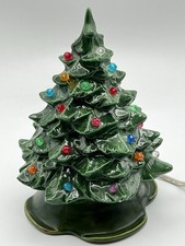 Vintage 1988 Doc Holiday Mold DHM Ceramic Christmas Tree Lighted Tabletop 7.5in picture