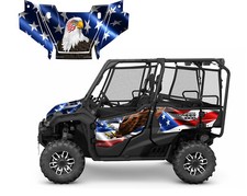 2016-25 Honda Pioneer 1000-5 Limited graphics wrap kit American Flag Bald Eagle picture