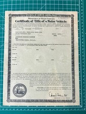 1961 North Carolina Certif Of Title Of Motor Vehicle - 1947 Pontiac Sedan Coupe picture