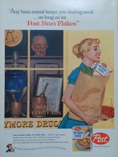 Vintage 1957 post bran flakes print ad. As long as it's post bran flakes picture