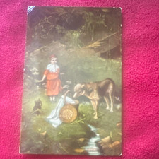 Vtg Posted Original Lithograph Little Red Riding Hood Postcard picture