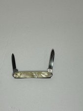 Pocket Folding Knife #49 Vintage Camillus New York USA Tuxedo Cracked Ice Handle picture