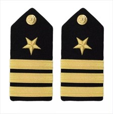 U.S. NAVY Officer Hard SHOULDER BOARD LINE COMMANDER picture