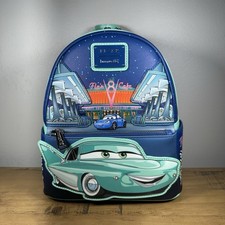 Loungefly Disney Pixar Cars Flo’s Cafe Glow In The Dark Mini Backpack NWT picture