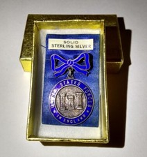 WWII U.S. Forces in England Sweetheart Pin on Original Card Sterling Silver USA picture