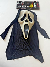 NWT  Vintage 1997 Easter Unlimited Fun World DIV Ghost Face Scream Mask 9206 GLO picture