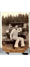 1934 Nebraska Youth on Model A Ford Photograph-Douglas/Lancaster County Snapshot picture