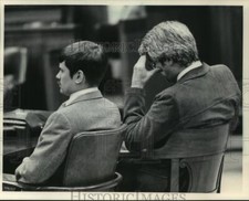 1983 Press Photo Domonic D'Acquisto and Stephen Glynn hear a guilty verdict, picture