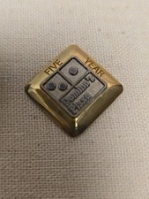 Vintage 1990's Domino's Pizza Company Logo 5 Year Service Pin Gold Silver Tone picture