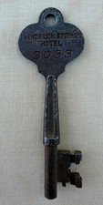 Antique c.1930s French Lick Springs Hotel Room 3033 RUSSWIN Skeleton Key 3-1/2” picture