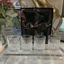 VTG-Harrods Knightsbridge England  Hand Cut Lead Crystal 4 Shot Glass NO Box Lid picture