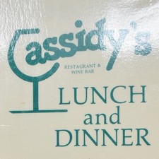 1985 Cassidy's Restaurant Bar Menu 1331 SW Washington Street Portland Oregon picture