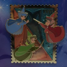 A5 Disney PALM Pink A La Mode LE Pin Royal Stamp Three Fairies Sleeping Beauty picture