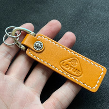 Lotus Handcrafted Genuine Leather  Car Logo Keychain Keyring Customizable Colors picture