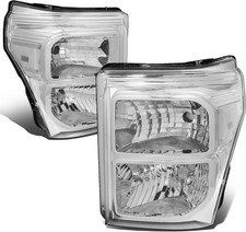 Chrome Headlights 2011-2016 Ford F-250 F-350 F-450 F-550 Super Duty Left Right picture