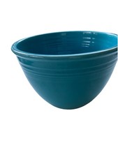 Vtg Fiesta Ware Turquoise Blue Ceramic Mixing Bowl 5.5 In Tall Older picture