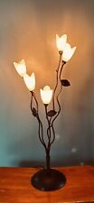 Amber Glass 5 Stem Wrought Iron Table Lamp In Line Switch picture