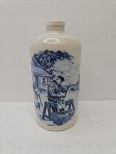 Vintage MKM Ceramics Germany Stoneware Wine Liquor Bottle Blue Dutch Man Clogs picture