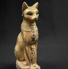 Egyptian Artifacts Rare Authentic Pharaonic Statue Of Egyptian Goddess Bastet Bc picture