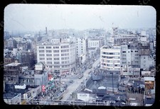sl94 Original slide 1950's Red Kodachrome Tokyo Ginza ST skyline view 669a picture