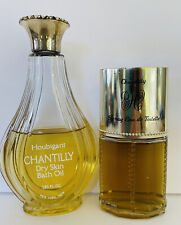 Vtg Houbigant Chantilly Eau de Toilette 1.75 fl oz + Dry Skin Bath Oil 3.85 oz picture
