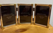 Larson Juggles Vtg Rare Brass Silver Plated Triple Hinged 3.5” X 5” Photo picture