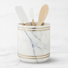 Arabescato Marble Brass Utensil Holder-williamssonoma|46813 picture
