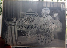 Antique Glass Plate Negative U.S. Soldiers Casket 1900s picture