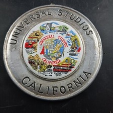 Vintage Universal Studios California Souvenir PlateTile Ceramic Metal 6 Inch-VA8 picture