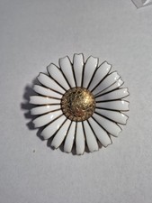 Georg Jensen Daisy Brooch 925 Silver Gold Finish Ladies Jewelry Used picture
