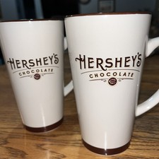 Two HERSHEY'S CHOCOLATE Ceramic Tall 16 oz Coffee Mugs by Galerie 6