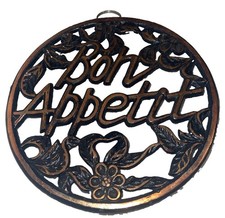 Rustic Cast iron & Copper Bon Appetit Large Hot Pan Trivet  picture
