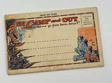 WWI Military Army Camp Patriotic Funny Soldier Base Life Vtg Postcard Folder I22 picture