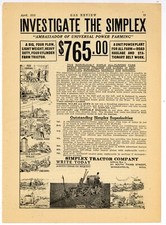 1915 Simplex Tractor Ad: 