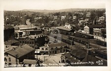Birdseye view west from Grace Church Middletown NY 1908 RPPC Photo Postcard COPY picture