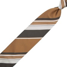 TIE YOUR TIE Silk Tie Made in Italy Brown Stripe picture