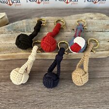 Monkey Fist Rope Knot Bell Pull w/ Brass Shackle - 4.5